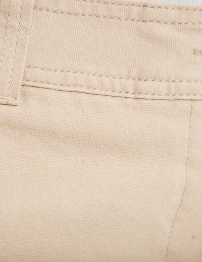 Pantalon chino coupe barrel beige femme