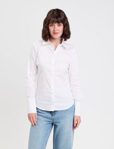 Chemise manches longues ecru femme