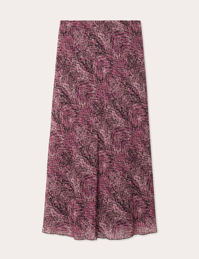 Jupe longue évasée vieux rose femme