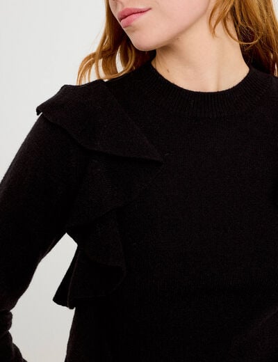Pull manches longues noir femme