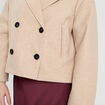 Caban court boutonné beige femme