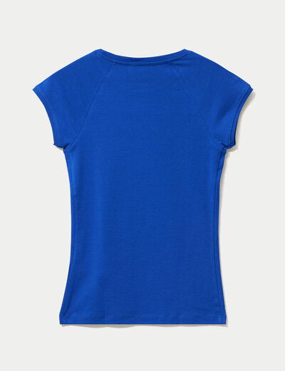 T-shirt manches courtes bleu electrique femme