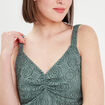 Débardeur cropped dentelle vert foncé femme