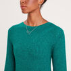Robe pull droite col rond vert canard femme