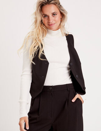 Veston sans manches noir femme