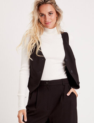Veston sans manches noir femme