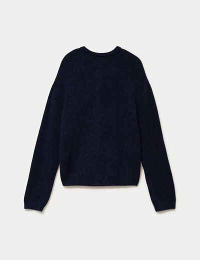 Gilet manches longues bleu marine femme