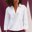 Blouse manches 3/4 blanc femme