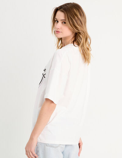 T-shirt oversize Hello Kitty blanc femme