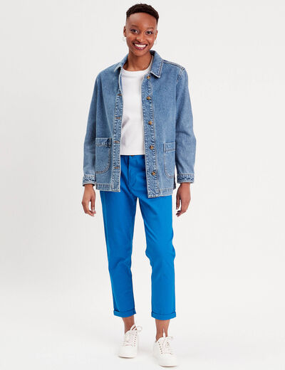 Surchemise en jean denim double stone femme