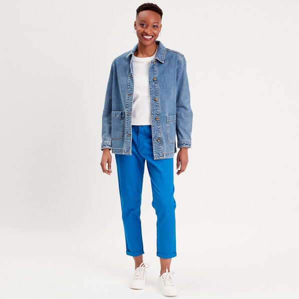 Surchemise en jean denim double stone femme