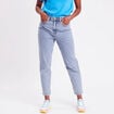 Jeans mom taille haute denim bleach femme