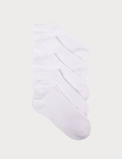Lot de 5 paires de chaussettes unies ecru femme
