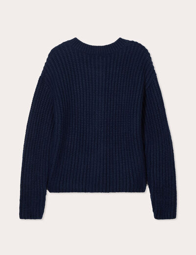 Gilet manches longues bleu marine femme