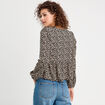 Blouse nouée manches longues blanc femme