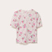 Blouse col rond manches courtes ecru femme