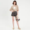 Blouse manches 3/4 nouée beige femme
