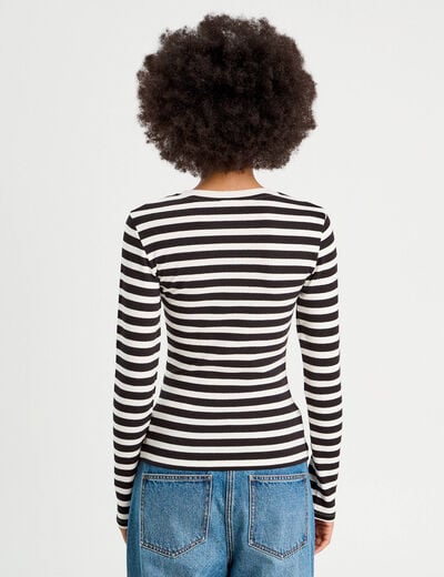 T-shirt manches longues blanc femme