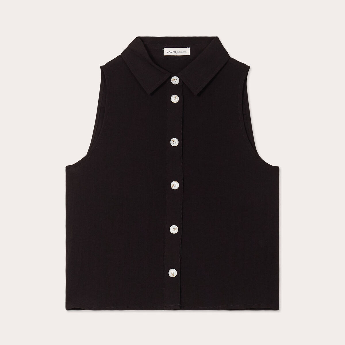 Chemise sans manches noir femme