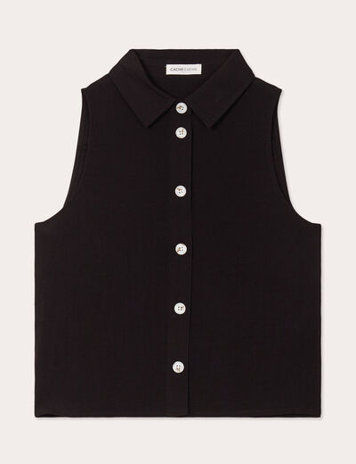 Chemise sans manches noir femme