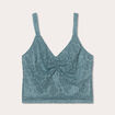 Débardeur cropped dentelle vert foncé femme