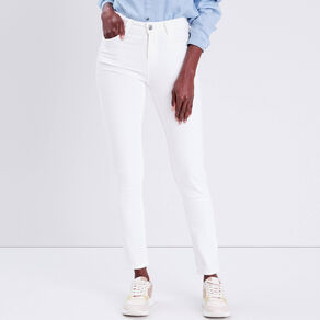 Jeans slim 5 poches blanc femme