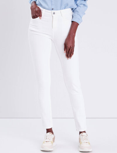 Jeans slim 5 poches blanc femme