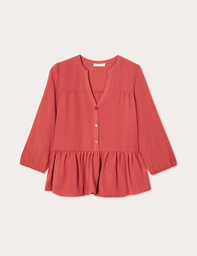 Blouse manches 3/4 vieux rose femme