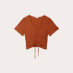 T-shirt manches courtes marron femme