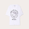 T-shirt oversize Hello Kitty blanc femme