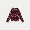 Blouse droite voile manches longues bordeaux femme