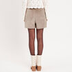 Jupe-short moulante velours vert kaki femme