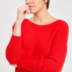 Pull manches chauves-souris rouge femme