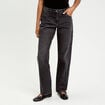 Jeans droit 5 poches denim snow noir femme