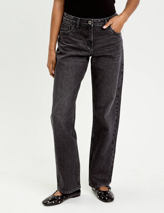 Jeans droit 5 poches denim snow noir femme