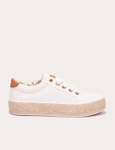 Espadrilles plates ecru femme