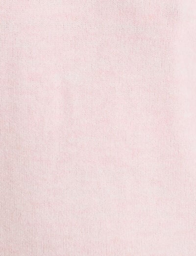 Pull ample manches courtes rose clair femme