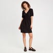 Robe évasée fluide noir femme