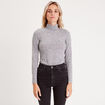 T-shirt col roulé gris foncé femme