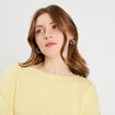Pull col bateau jaune clair femme