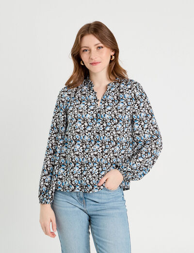 Blouse manches longues noir femme