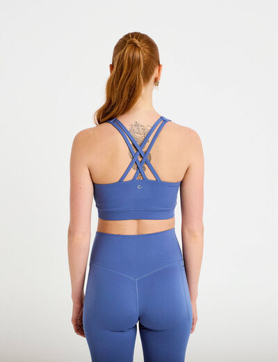 Brassi&egrave;re de sport fines bretelles bleu fonc&eacute; femme