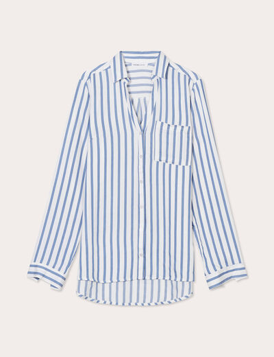 Chemise manches longues bleu marine femme