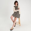 Robe évasée manches courtes sable femme
