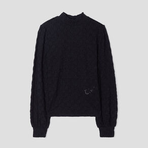 Pull manches longues noir femme