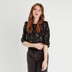 Blouse manches 3/4 noir femme