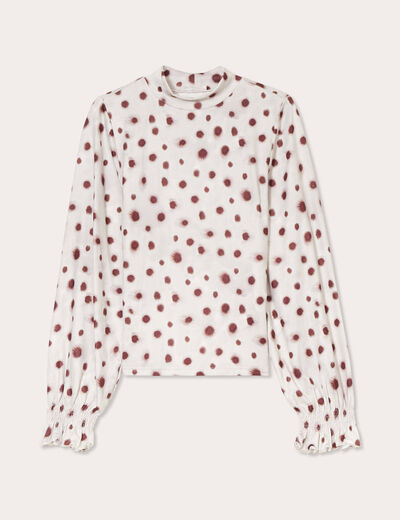 T-shirt col montant blanc femme