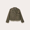 Trench court boutonné vert kaki femme