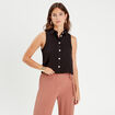 Chemise sans manches noir femme