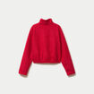 Veste zipp&eacute;e effet polaire rouge femme